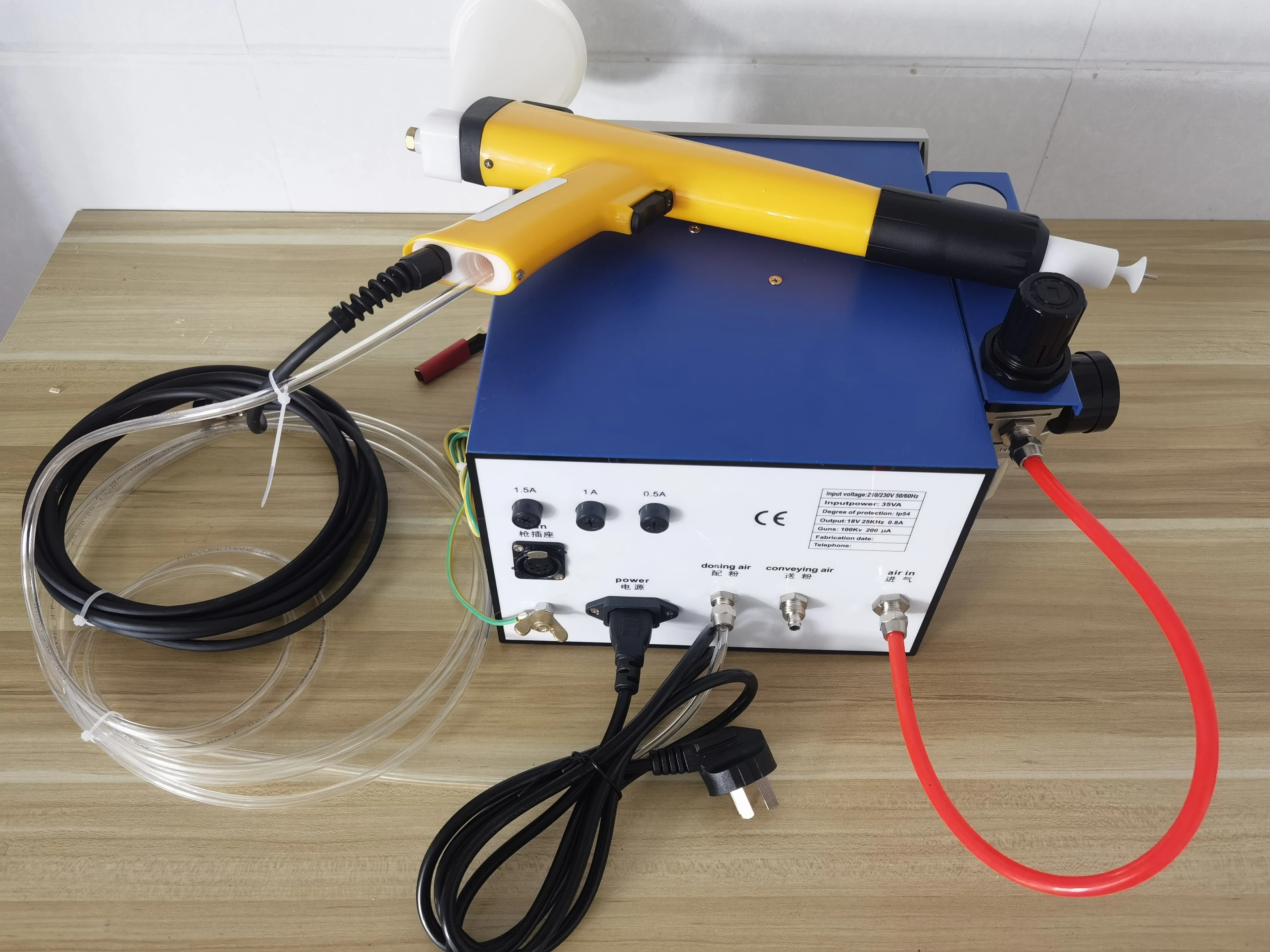 Lab Test Powder Coating Painting Machine Kit With Home Applicable Cup Powder Coating Spray Gun and 601 Painting Unit