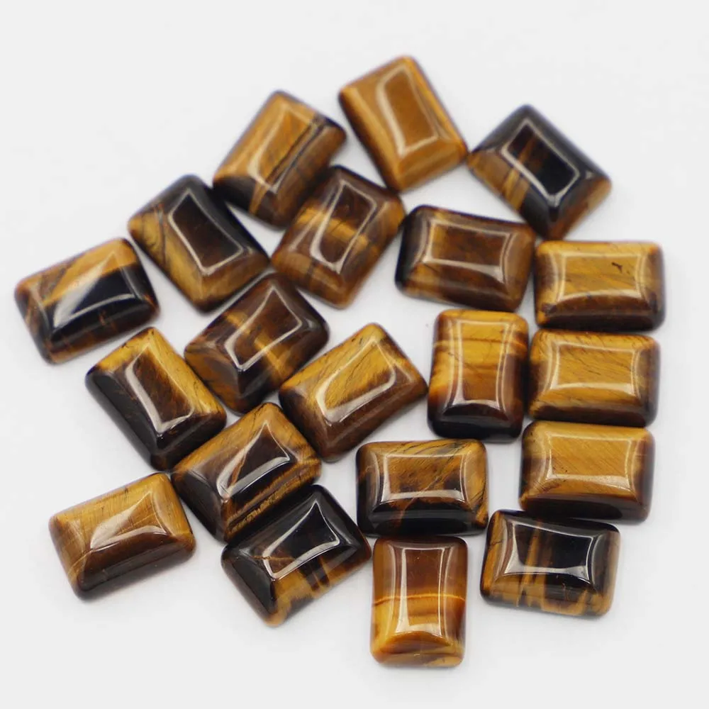 Hot Natural Stone Tiger Eye Square Shape CAB Cabochon Bead for Jewelry&Clothes Accessories 14x10mm Wholesale 50Pcs Free Shipping