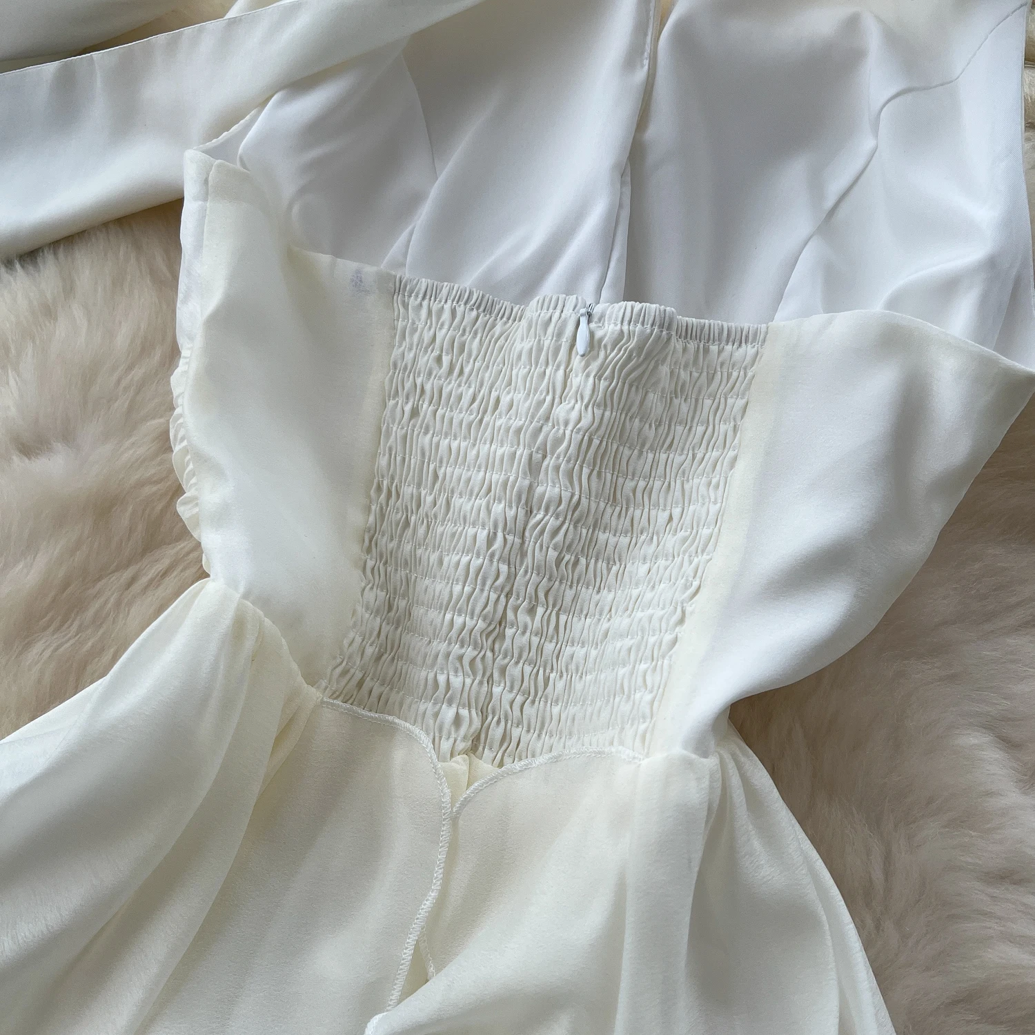 Chic Sexy espalda descubierta halter tridimensional floral Slip Vestido Hada A-line Vestido playa vacaciones mujeres Boho Sundress