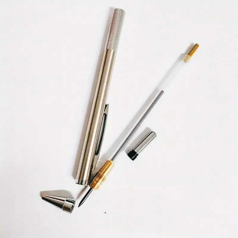 Vollmetall-Druckbleistifte 0,3, 0,5, 0,7, 0,9, 1,3, 2,0 mm Minen-Nachfüllungen für Kunst, Schreiben, Skizzieren mit Einziehmechanismus – Detail 3
