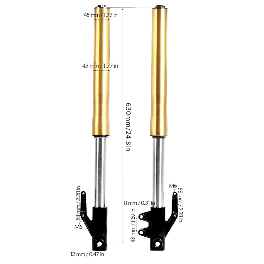 630MM Front Inverted fork shock absorber 45MM for BSE KAYO APOLLO Chinese Dirt pit bike CRF KLX with protector Cover