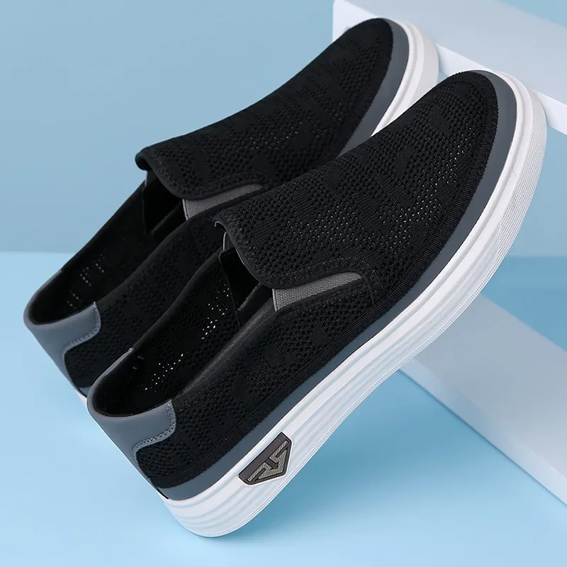 New Shoes for Men Casual Shoes Spring Summer Fashion Breathable Knit Sandals Flat Shoes Cool Slip-on Loafers