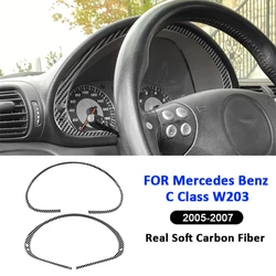 Carbon Fiber Car Console Instrument Panel Screen Frame Trim Strip Decoration Sticker For Mercedes Benz C Class W203 2005-2007