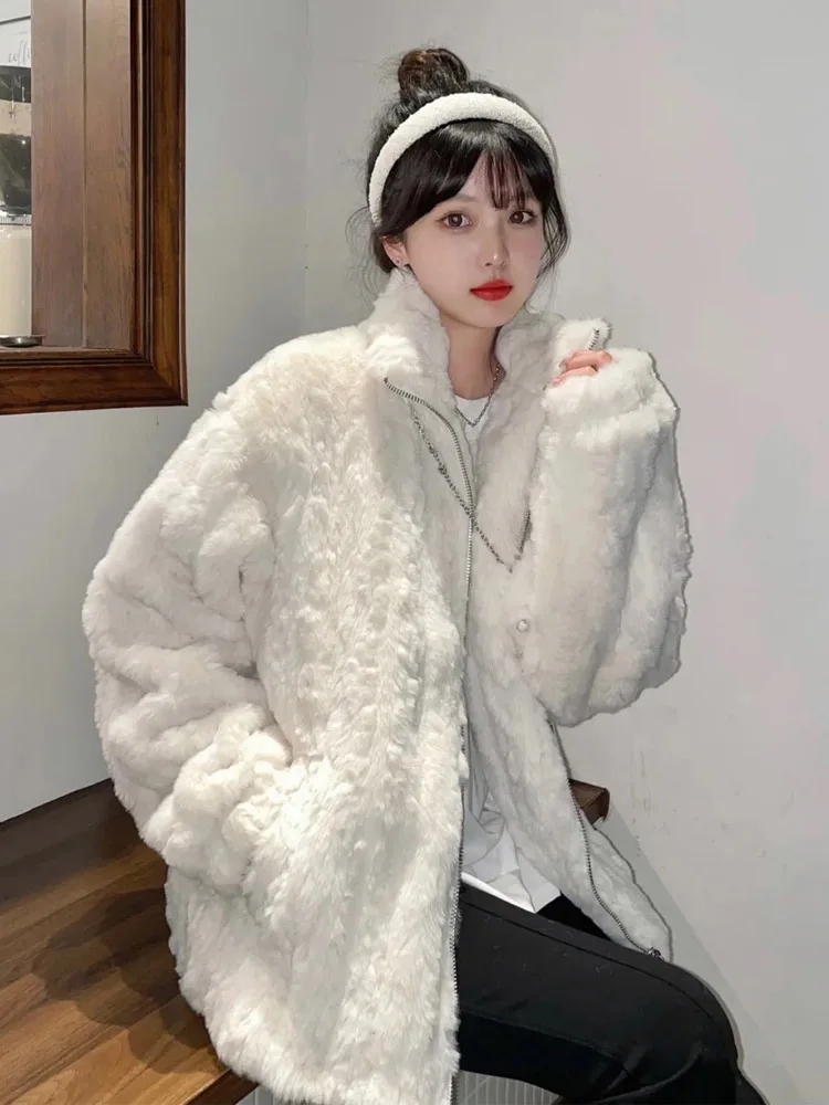 2025 ملابس نسائية معطف سميك وفضفاض من الفرو الصناعي شتاء جديد 1130 #2