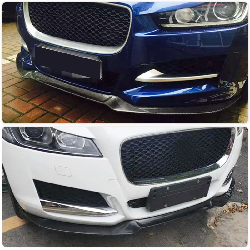 سيارة الجبهة حافة مصد السيارة المفسد ل جاكوار XE سيدان 4-Door 2015-2017 سباق الجبهة الشفاه الذقن المئزر حامي ألياف الكربون/FRP الأسود