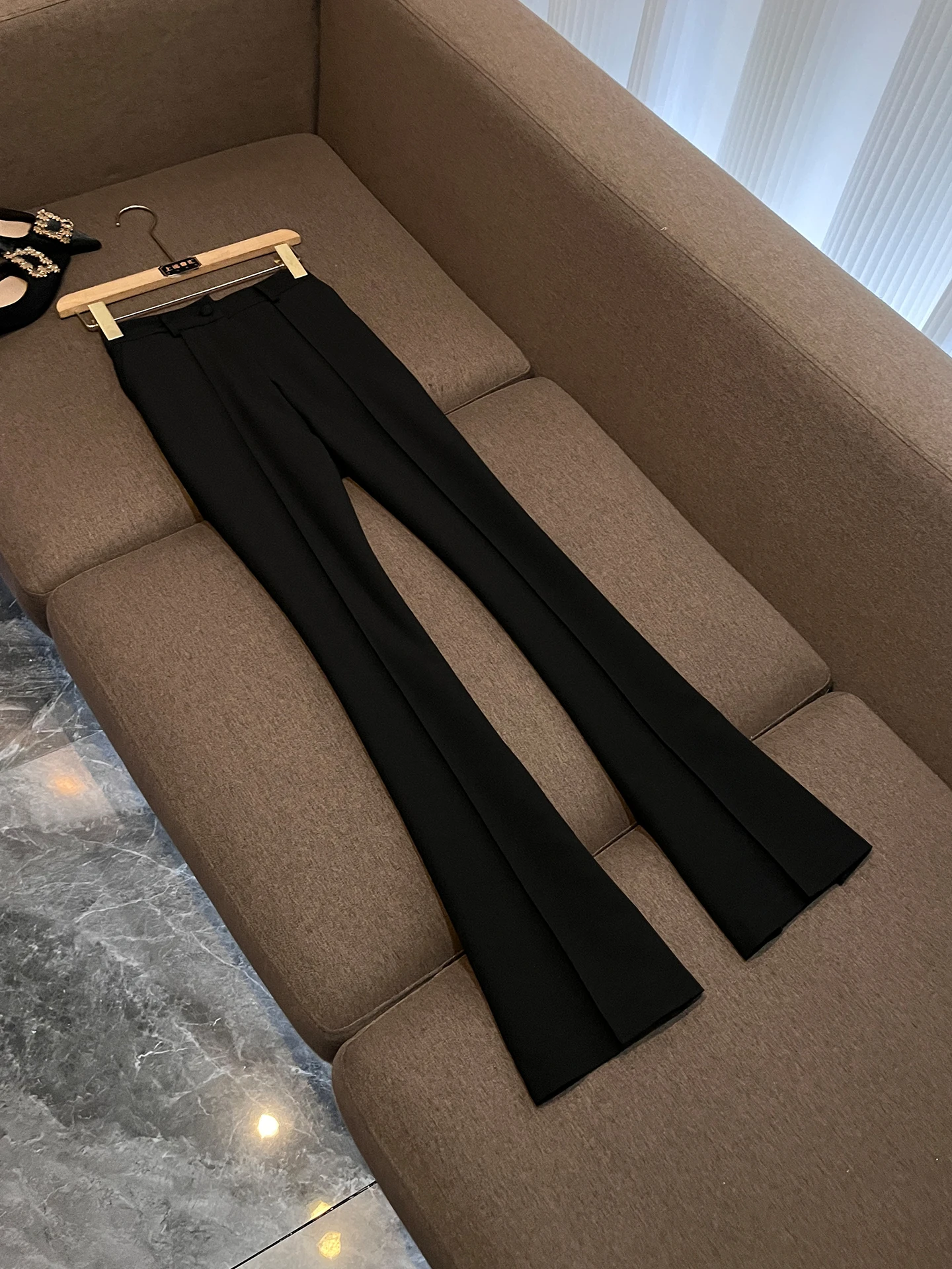 

High Waist Wide Leg Suit Pants Minimalist Style Commute Professional Trousers Three Dimensional Cutting Elegant Women's Fashion