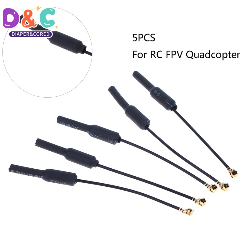 5Pcs 5.8G 3DB UFL IPEX Omni Directional Brass Soft FPV Antenna for RC FPV Quadcopter Racing Freestyle Drones DIY Parts