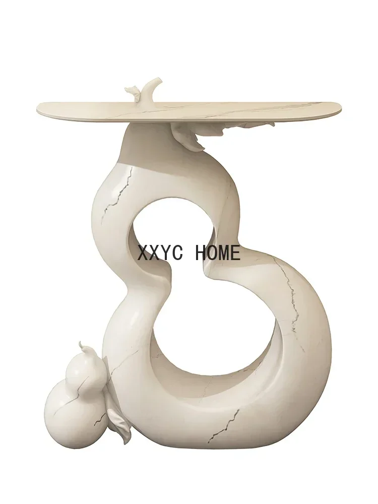 

Каменная пластина от двери до двери Консольные столы Curio Шкаф от двери до стены Креативный столик с видом сбоку