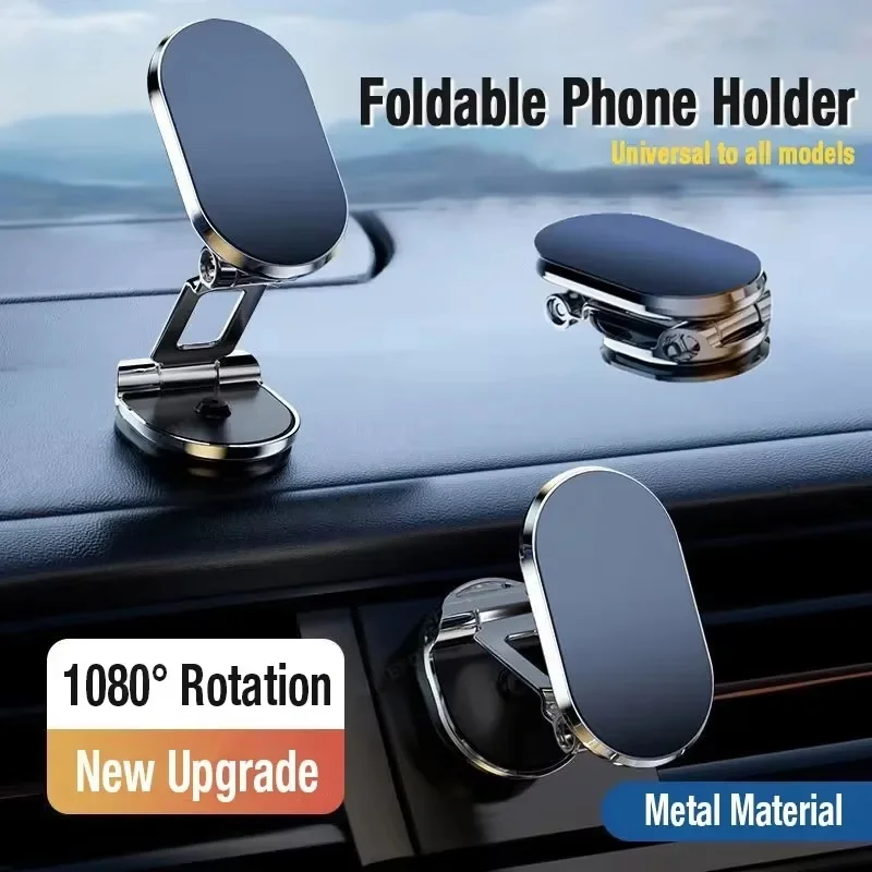 Magnetischer Auto-Handyhalter, faltbare Telefonhalterung, magnetischer Handy-Ständer, GPS-Navigationsunterstützung für iPhone, Xiaomi, Huawei