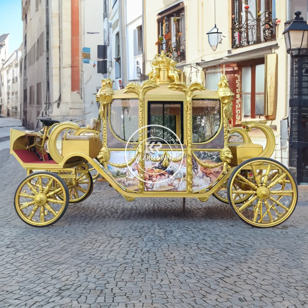 Online Customizable Luxury Electric Pumpkin Horse Carriage Royal Wedding Horse Drawn Carriage Special Customized Royal Trailers