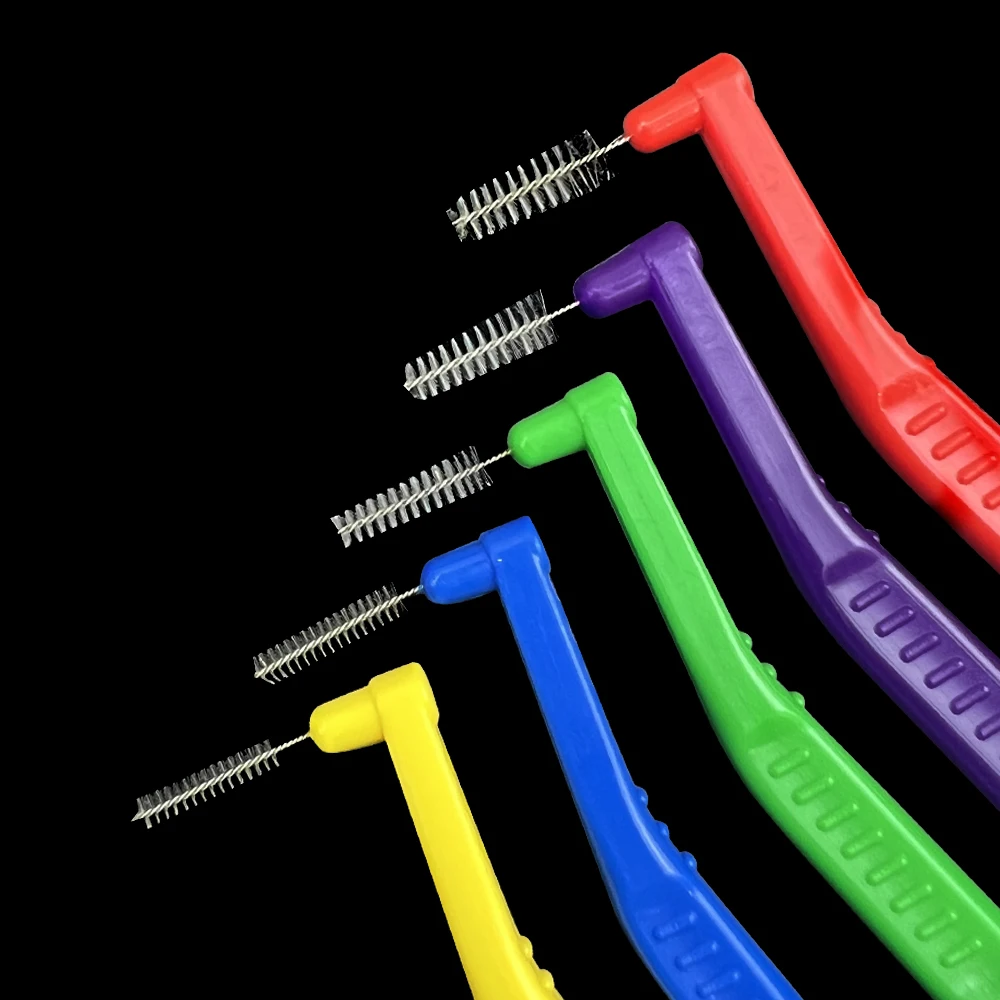 Cepillos interdentales en forma de L, herramientas de higiene bucal, 10 piezas