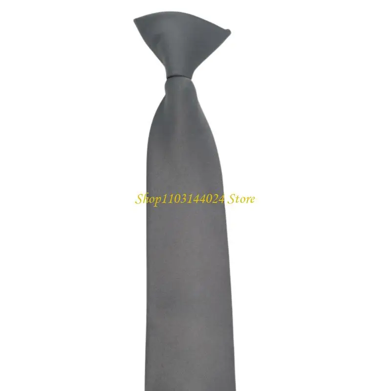 

N5KE мужской женский галстук на клипсе, однотонный предварительно завязанный регулируемый галстук для офиса, выпускного, ленивый