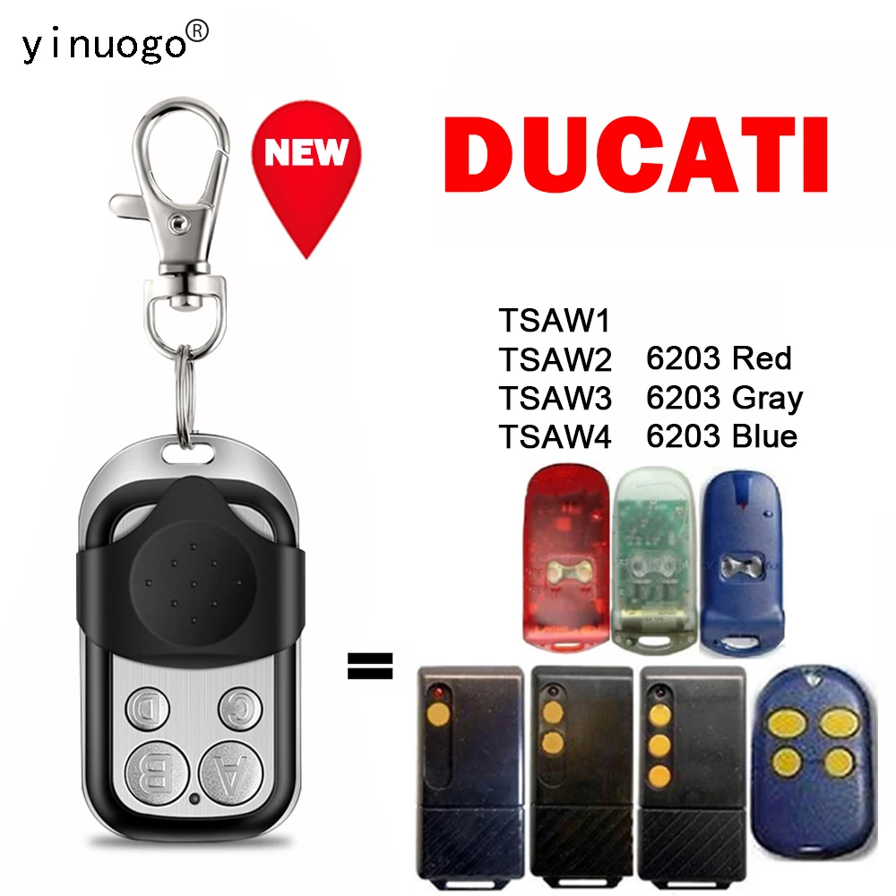 

DUCATI TSW1 TSW2 6203 Red TSW3 6203 Gray TSAW4 6203 Blue Garage Door / Gate Remote Control 433MHz Fixed Code Blue Buttons