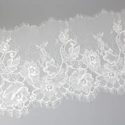 (3meters) 280mm Fashion High Quality Handmade DIY Ribbon Black White Eyelash Lace Trimming Fabric Lace Ribbon