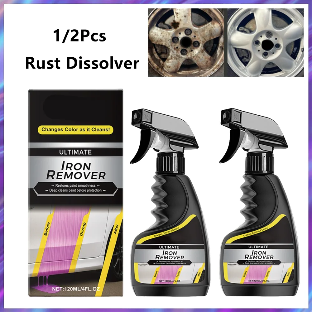

1/2X уход за ступицей колеса автомобиля, средство для удаления ржавчины с выхлопной трубы, быстро очищает металл, железо, ржавчина, ржавчина, спрей, средство для удаления пятен