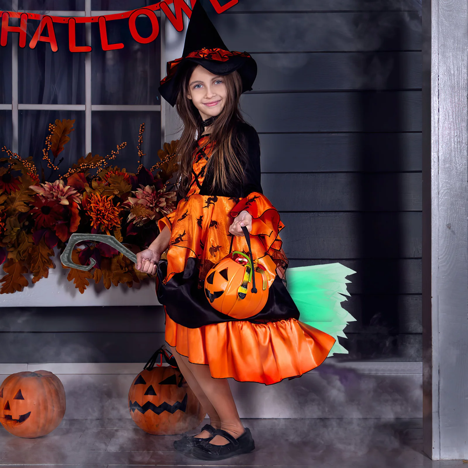 

Halloween Witch Broom Cosplay Party Prop Detachable Lightweight Durable Realistic Decoration Broomstick Accessory