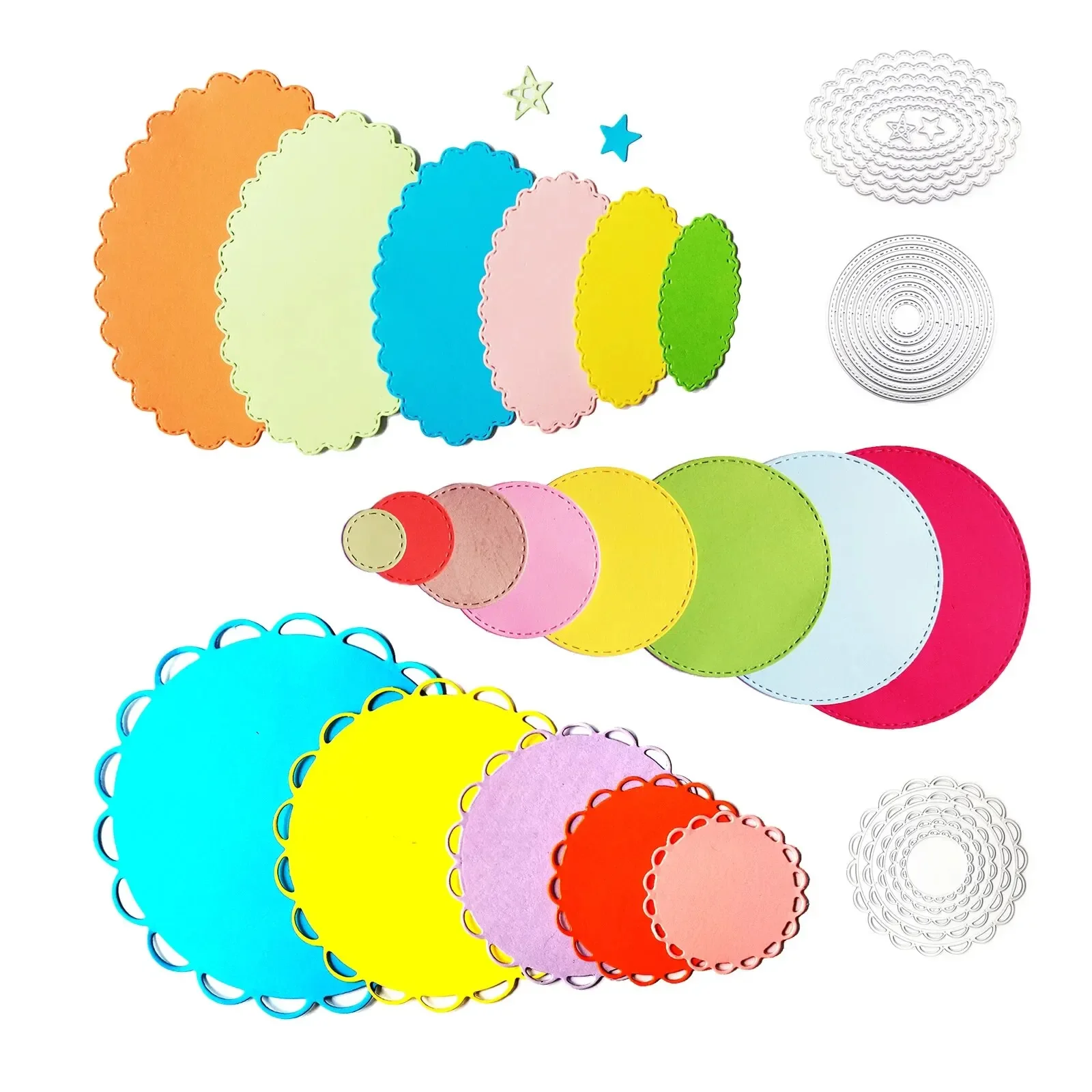 3 Sets Stanzformen für die Kartenherstellung, Metall-DIY-Stanzformrahmen, Stanzschnitte, Schablonen für Scrapbooking, Album, Dekoration