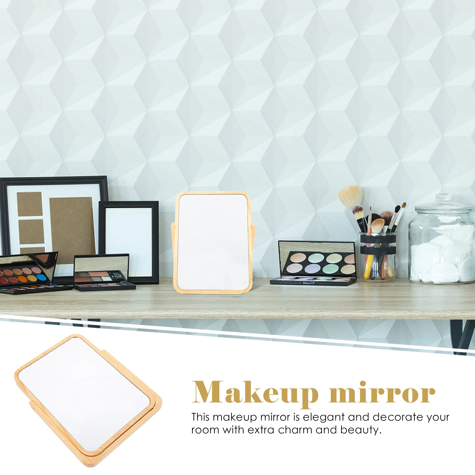 Rotation Make-Up Spiegel Hd Glatte Oberfläche Desktop Tisch Eitelkeit Für Schlafzimmer Schreibtisch Badezimmer Rasieren Dekorative Spiegel