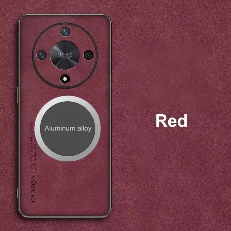 حافظة جلدية فاخرة من جلد الغنم لهاتف هواوي هونور ماجيك 6 7 5 لايت 5 جرام X9C X9a X9b حامل مغناطيسي للسيارة غطاء خلفي كلاسيكي للرجال Funda