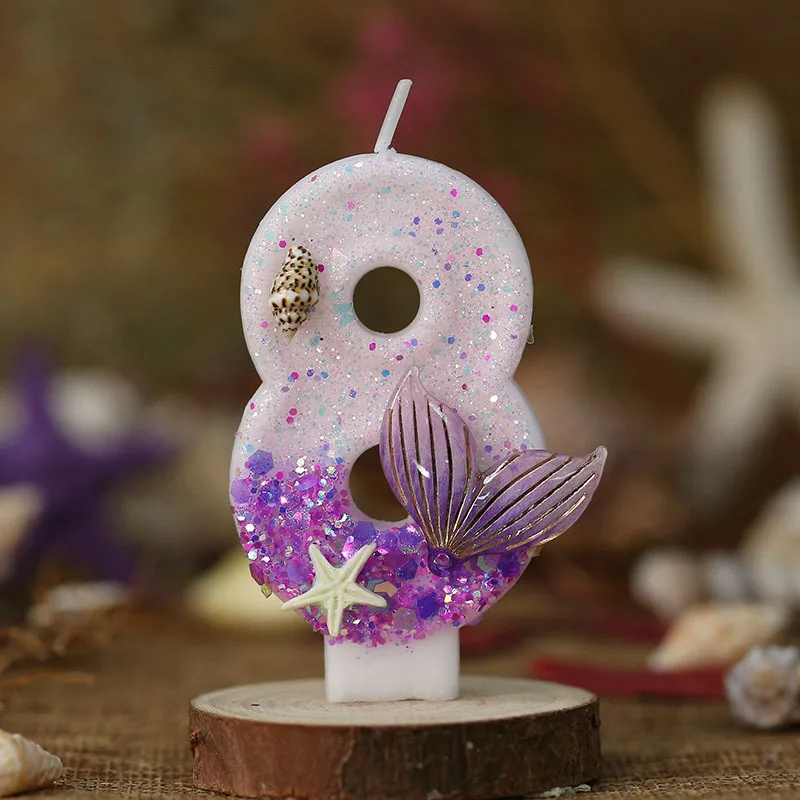 Nieuwe kleurblokkaarsen met zeester- en zeemeerminstaartmotief - Creatieve DIY taartdecoratie voor verjaardagsfeestjes en jubilea