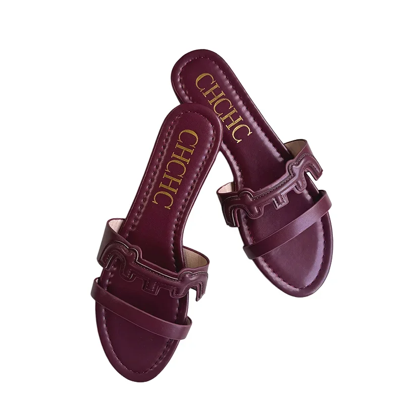 

CH Branded Beach Style Outdoor Women's Slippers Classic one-line design Rome Resort Fashion Women's Slippers