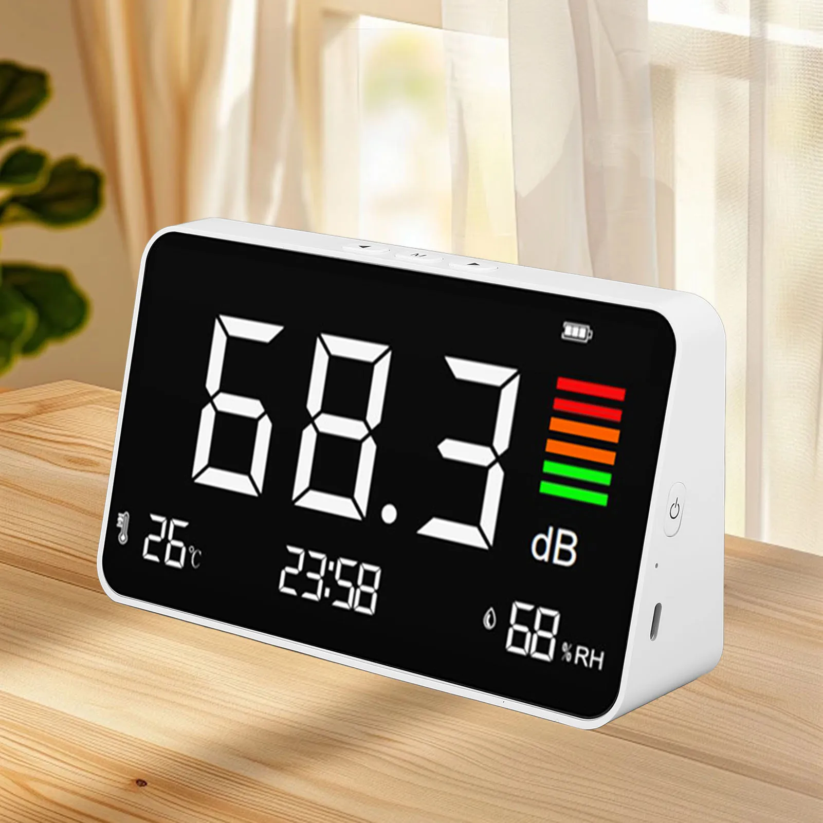 

Noise Level Meter 30-130dBA Type C Charging 2000mAh Battery Digital Decibel Meter 20%-85% Humidity for Home Factory Workshop