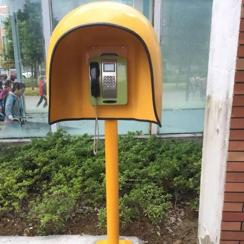 Campus public phone booth, FRP waterproof and dustproof attendance cover, column installation phone cover