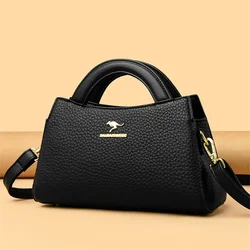 Fashion Litchi Veins Women's Handbag 2024 New Shoulder Handbag High Quality PU Leather Handbags Lady Messenger Bags Sac A Main