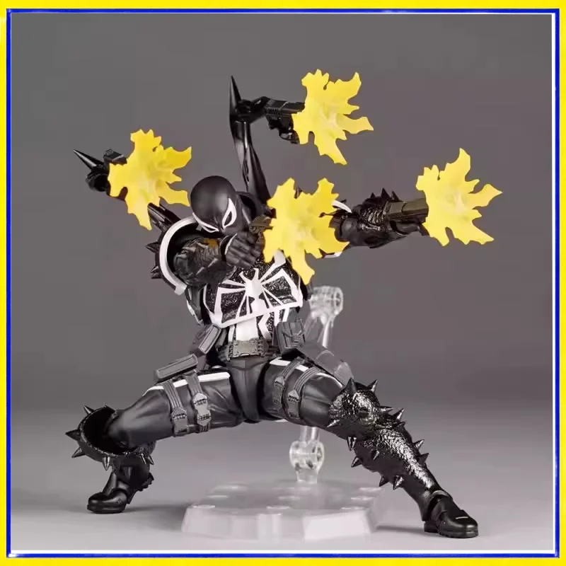 

Удивительная фигурка Агента Венома от Yamaguchi с подвижными элементами, дополнительными головами и аксессуарами, коллекционная модель для декора автомобиля и для фанатов