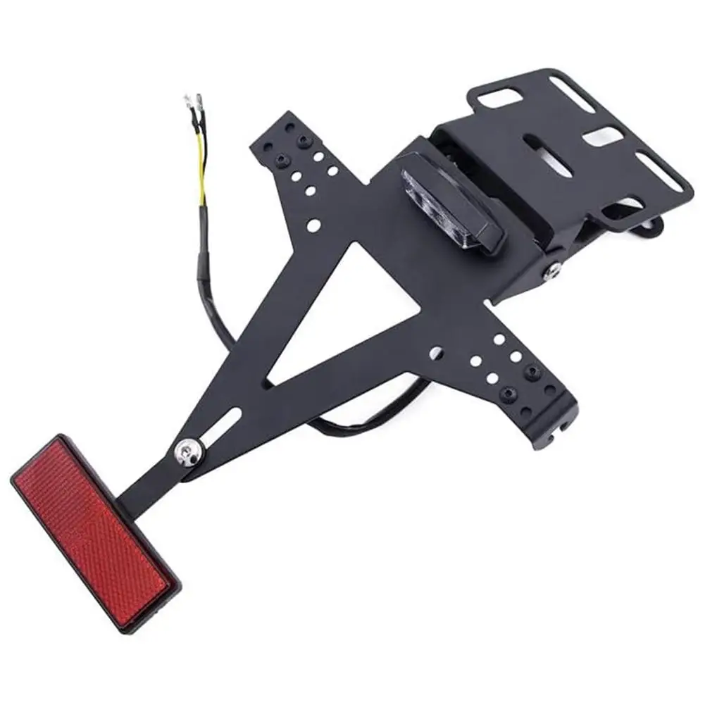 Motorcycle License Number Plate Frame Holder Multi-functional Adjustable Angle Turn Signal Tail Lamp Bracket Registration Plate