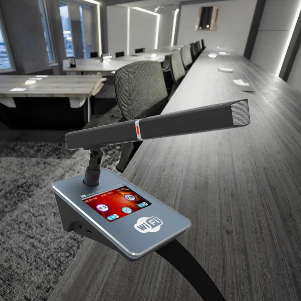 

Professional Premium Audio Quality 5G WiFi Encrypted Wireless Conference Speaker OLED Display Modern Capacitive Touch Controls