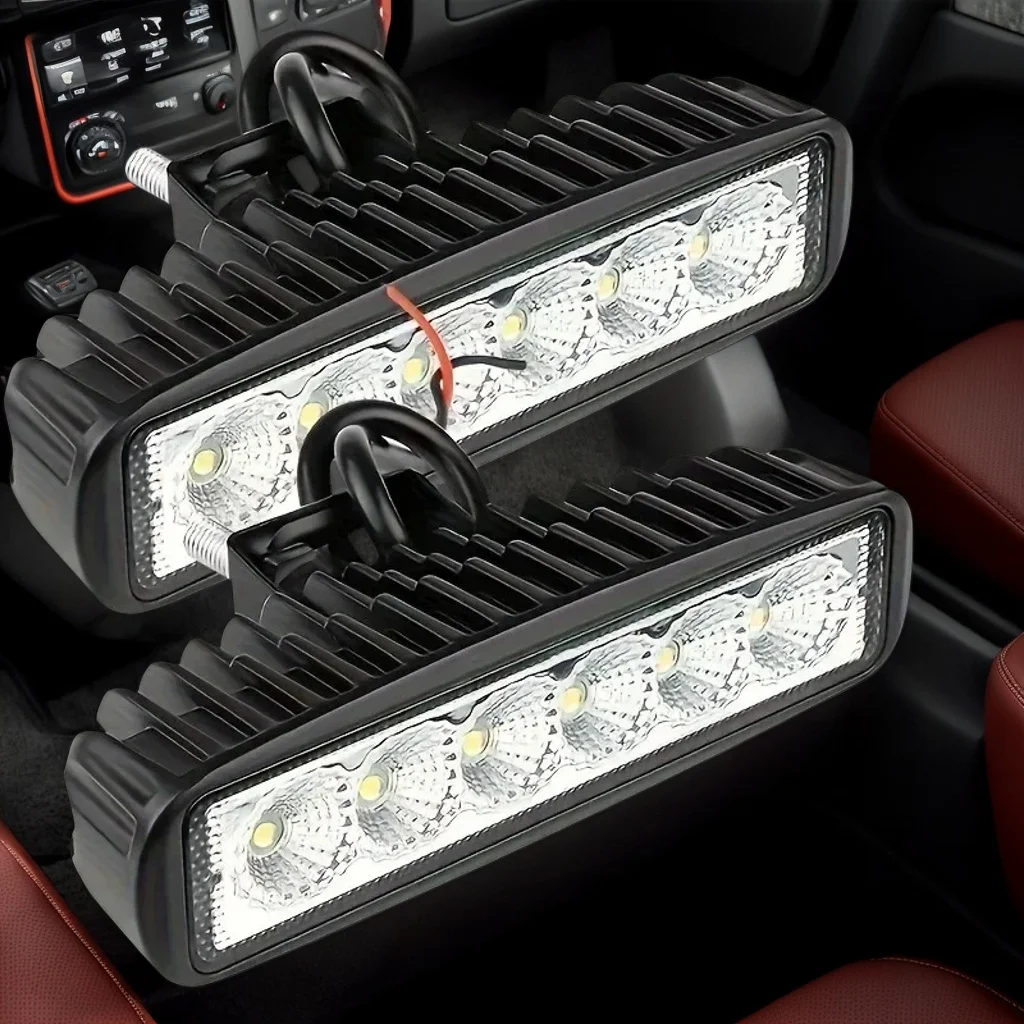 قطعة واحدة من ضوء النهار LED (DRL) - ضوء أسود فائق السطوع مقاوم للماء (بدون بطارية) للسيارات وسيارات الدفع الرباعي والشاحنات