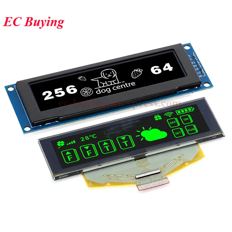 3.12 inch OLED Display Module 3.12'' LCD Bare Screen 256x64 Dot Matrix Graphic SSD1322 Driver Grayscale SPI White Blue Yellow G