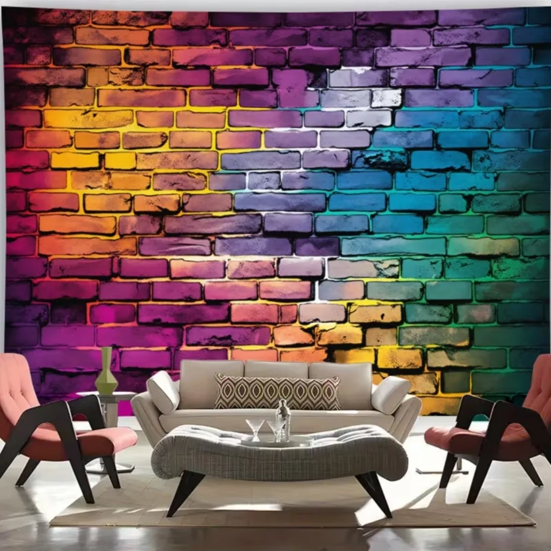 Colorful Graffiti Theme Background Art Painting Brick Wall Room Decorations Rustic Vintage Portrait Photography Studio Banner 5