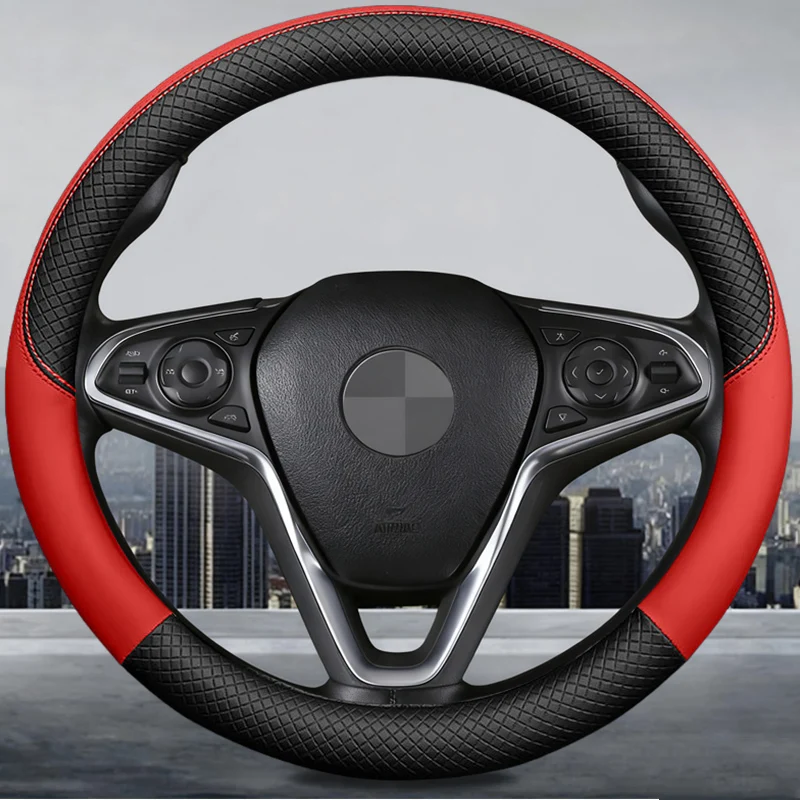 Car Steering Wheel Cover Soft Artificial Leather Braid On The Steering Wheel Of With Needle And Thread Accessories