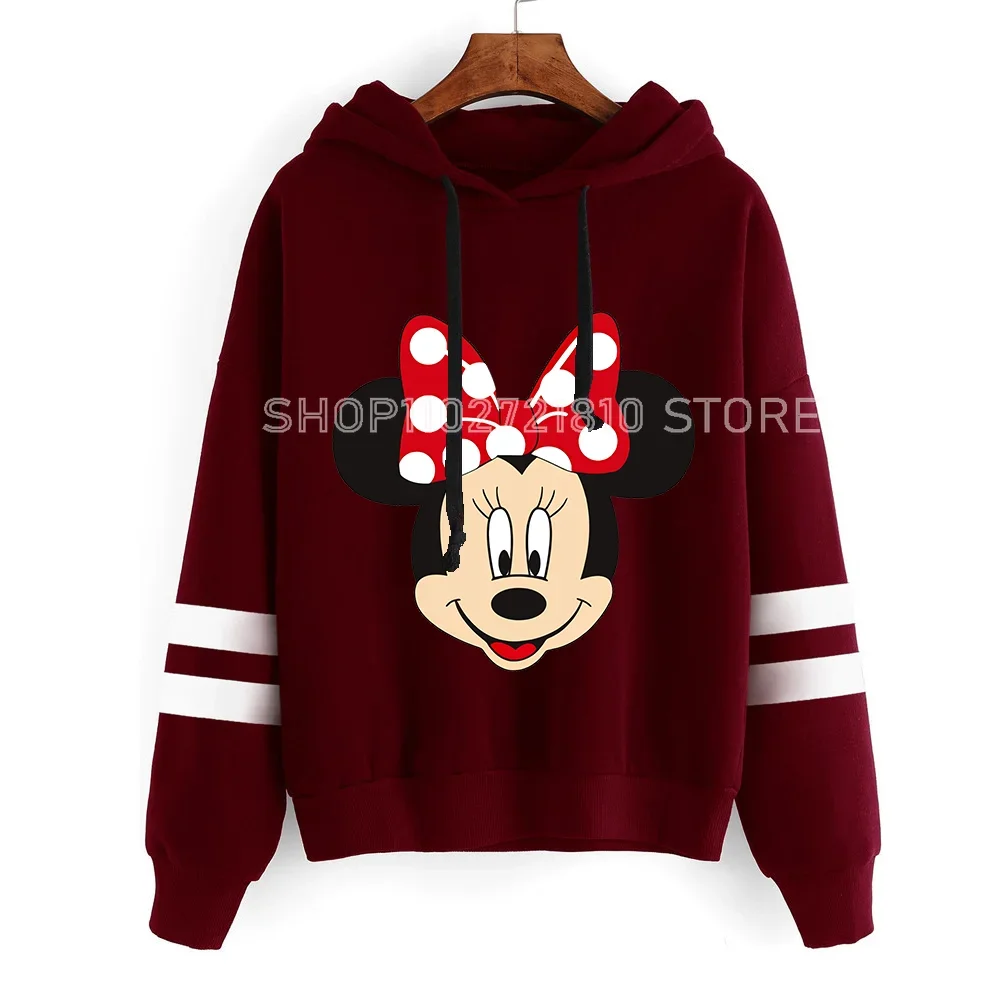 Mickey Minnie Mouse Autumn Winter New Hooded Loose Long Sleeve Cartoon Cute Men Women Versatile Couple Sweatshirt Birthday Gift