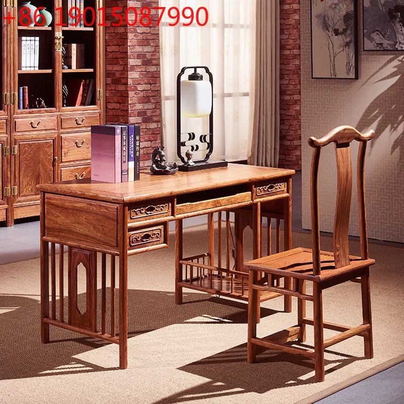 

Компьютерный стол из красного дерева, компьютерный стол из красного сандалового дерева в виде ежика, роскошный офисный стол, письменный стол