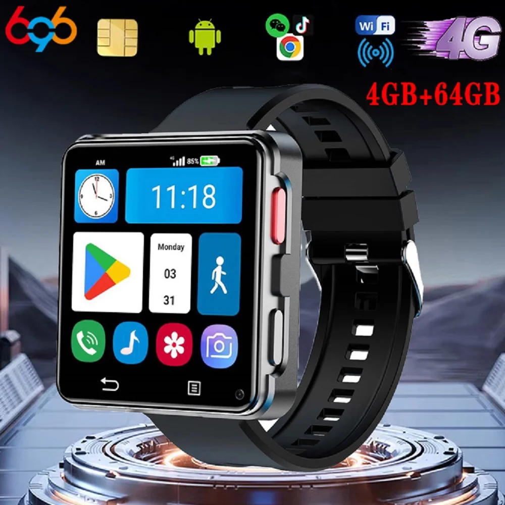 

SOS Women Smartwatch Dual Camera Videos Calls 4G Android Smart Watch Wifi GPS Watches Men Mini Smart Phone 4GB+64GB APP Download