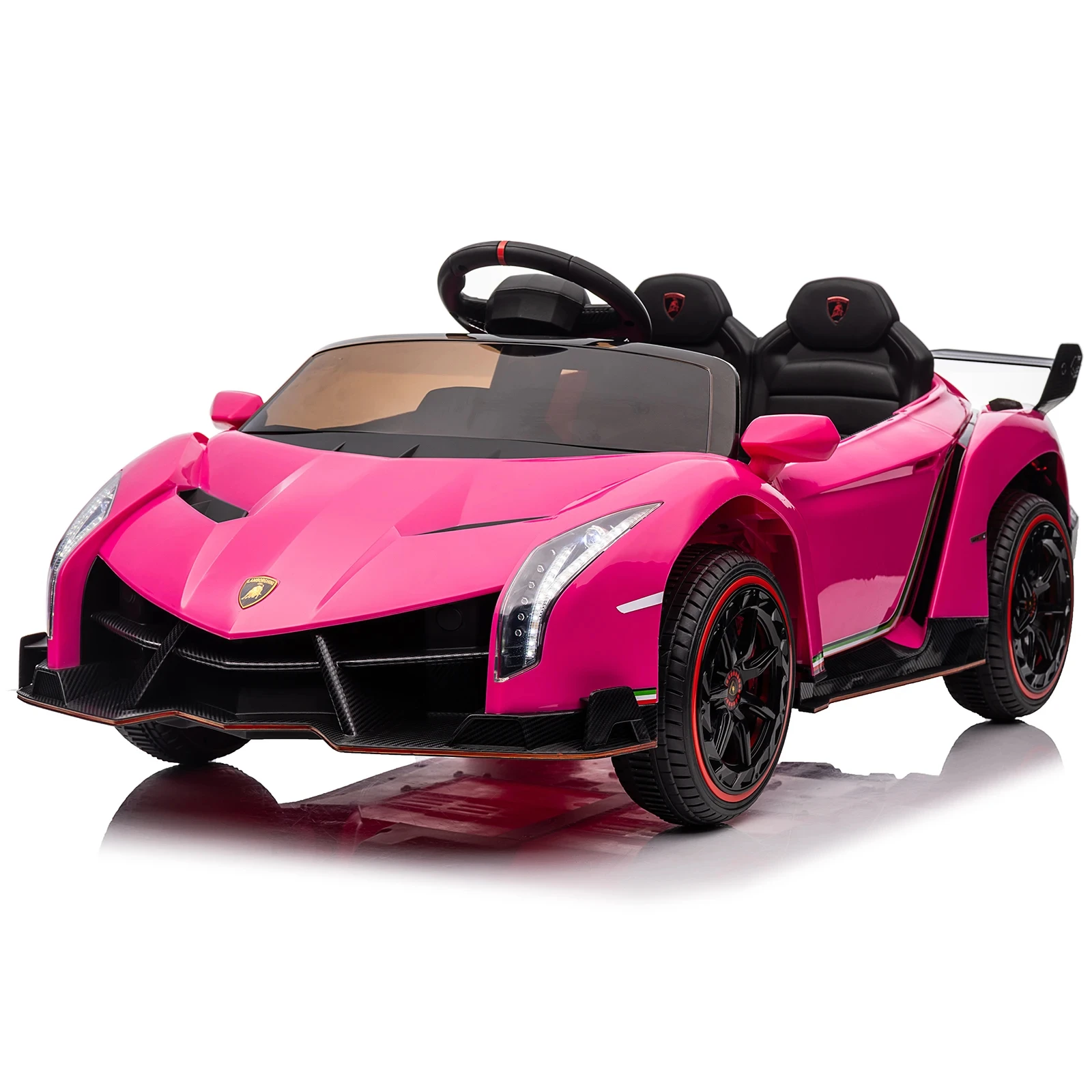 LEADZM-Petite voiture de sport Lamborghini Poison télécommandée, conduite de touristes, rose, 12V, 4,5 Ah, 2.4G