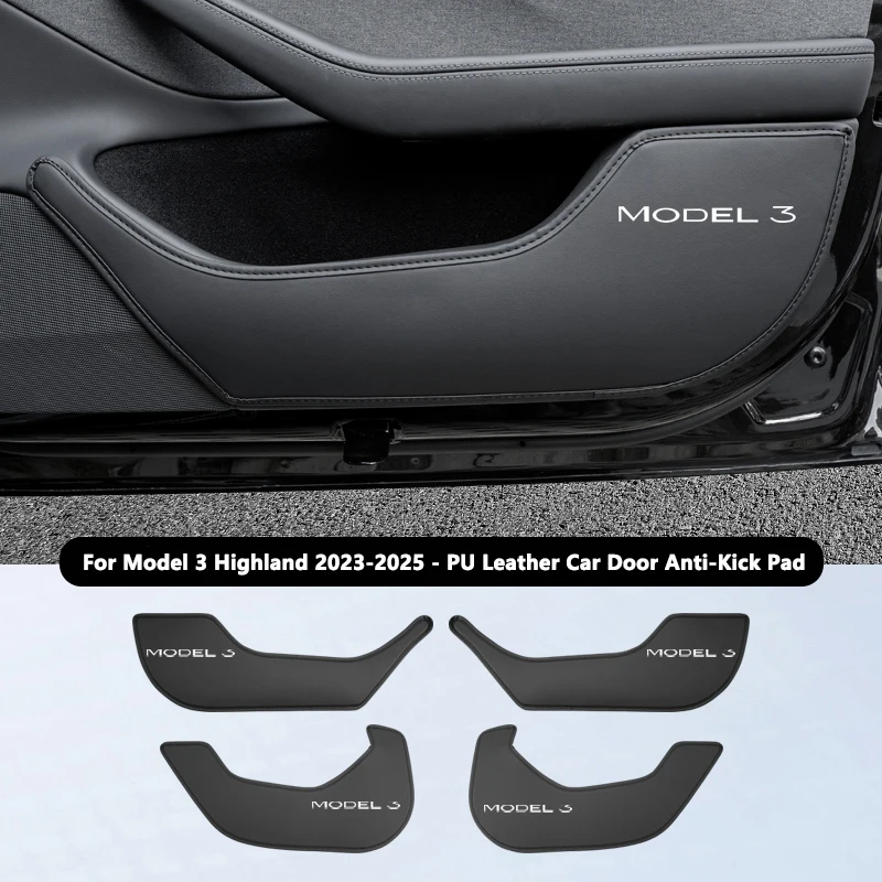 Für Tesla Model Y Juniper Model YL Model 3 Auto-Tür-Anti-Kick-Pad Leder-Seitentürpaneel-Schutz Anti-Kratz-Autodekoration – Detail 11