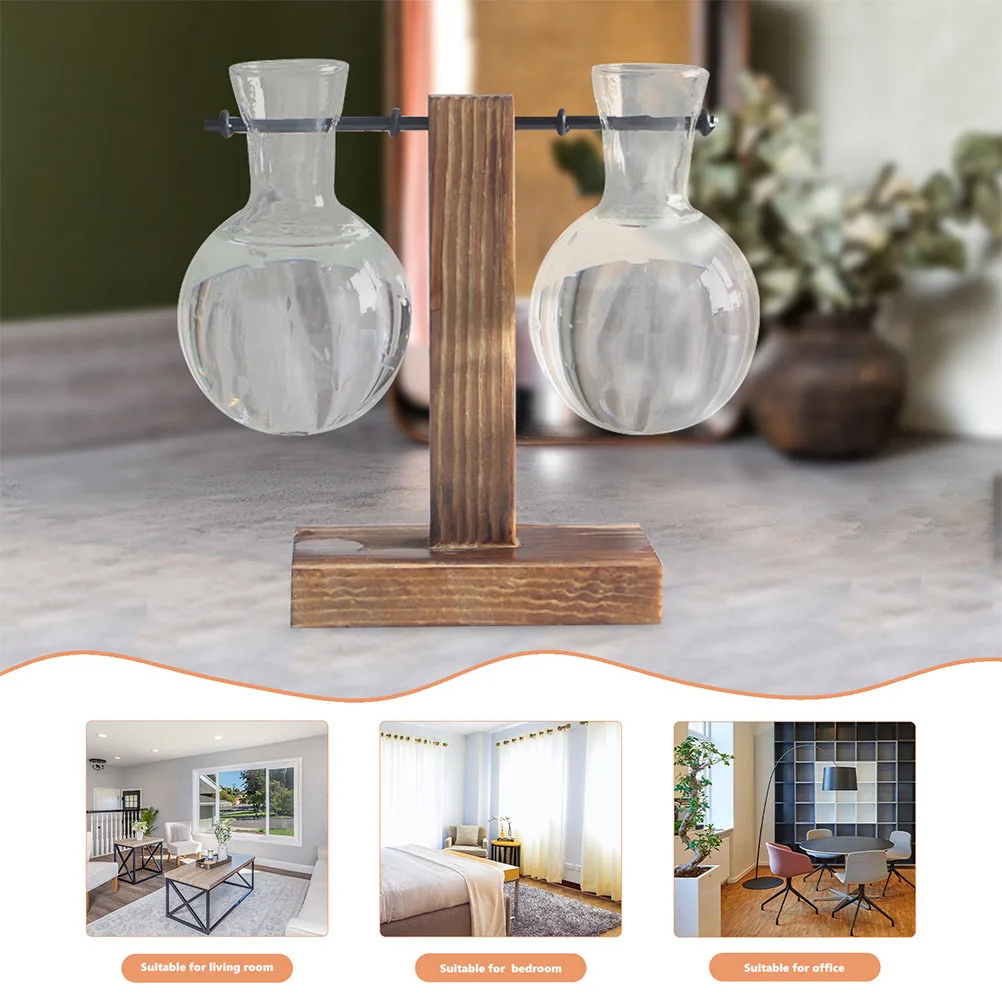 

2 Pcs Clear Flower Vase Desktop Rose Decoration Glass Planter Holder Transparent for