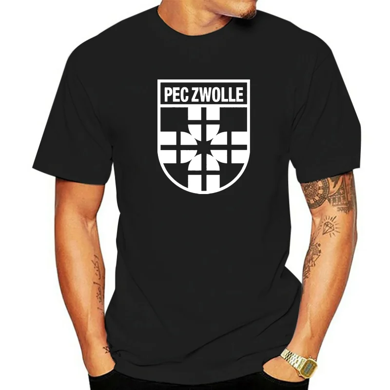 PEC Zwolle fans Men Tees Tops T Shirts classic logo Casual Holland League Netherlands Blauwvingers Bluefingers Ron Jans T-Shirts