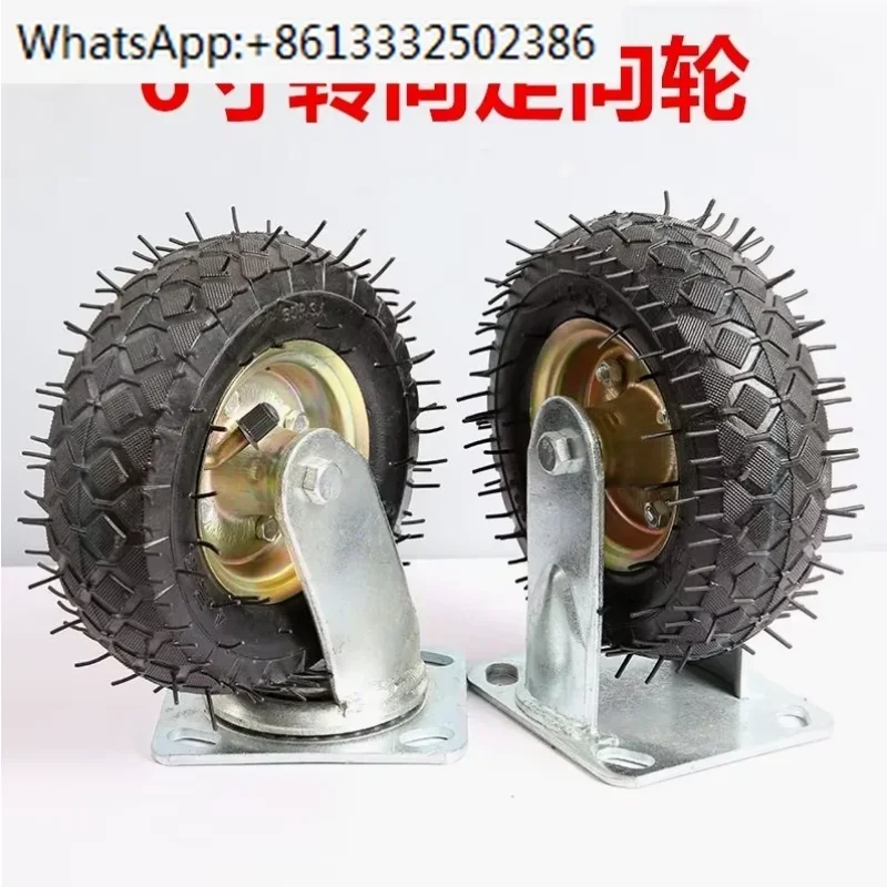 6 inch 8 inch 10 inch inflatable universal wheel pneumatic tire silent rubber caster hand push plate