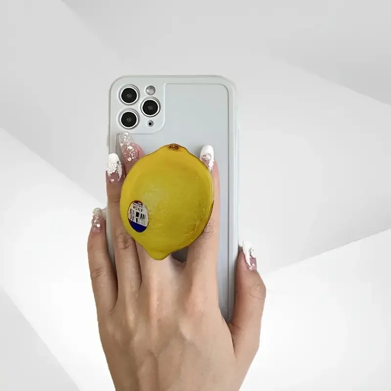 Support de téléphone portable rétractable avec poignée de téléphone citron drôle pour la plupart des smartphones