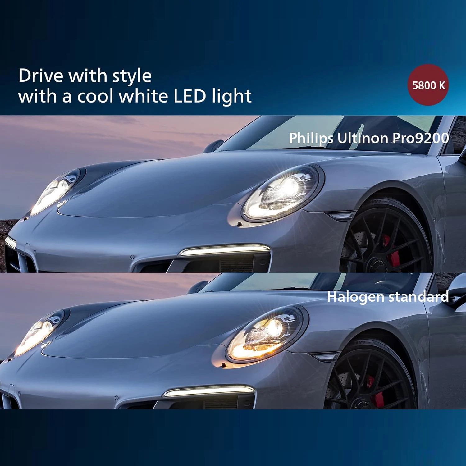 Philips Ultinon Pro9200 LED H4 Autokoplamp 12/24V Lamp + 400% Helder 5800K Koel Wit Hoge Dimlicht Nieuwe Versie 11342U92X2