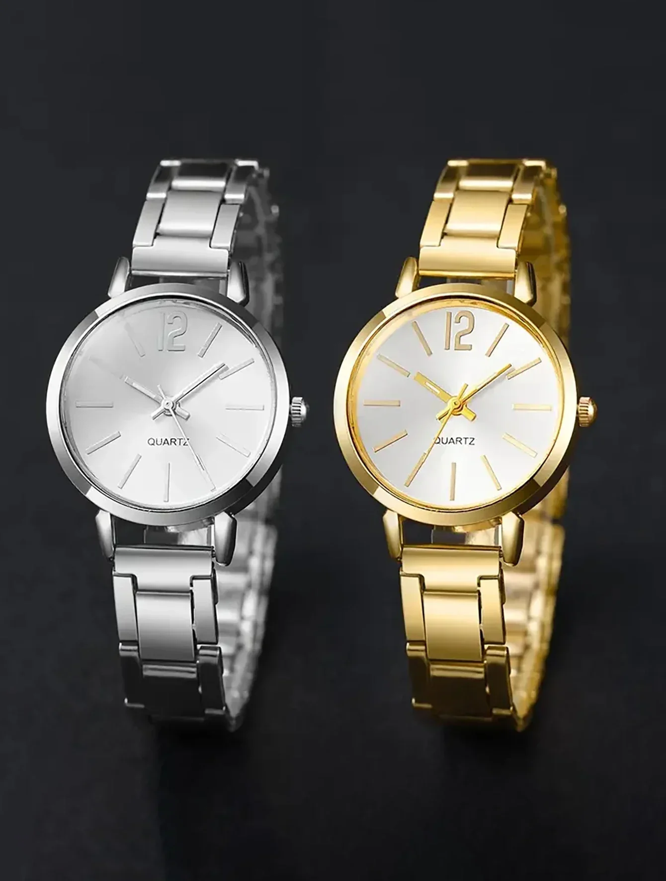 Rhinestone Alloy Quartz Watch Set para senhoras, moda casual,escolha para, 3 ชิ้น