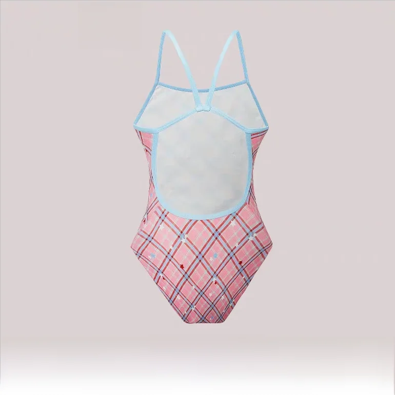 2026 New Sakura Star Pattern DuPont Lycra Single Layer Competition Swimsuit Women's Special for Swimming Pool High Elasticity...