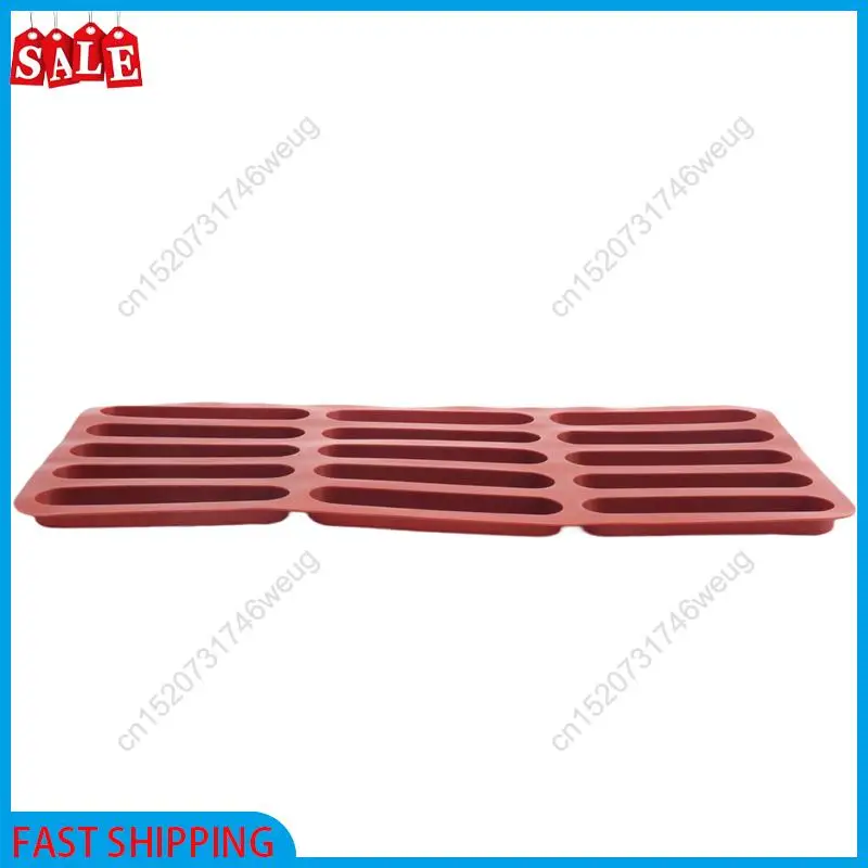 Flash Deal-Tiramisu Finger Keks Silikon Form, 15 Hohlräume Getreide Riegel Backform, Schokolade Bar Form, Lange Streifen Silikon M