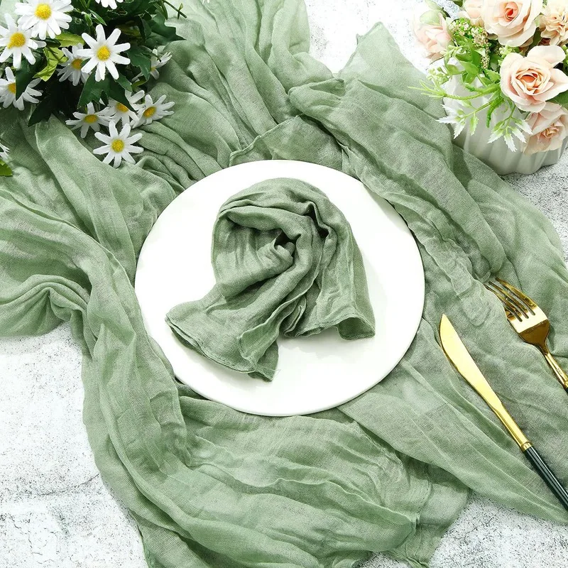 Tovaglioli di garza Tovaglioli da tavola Tovaglioli di stoffa decorativi (verde, 12 confezioni)