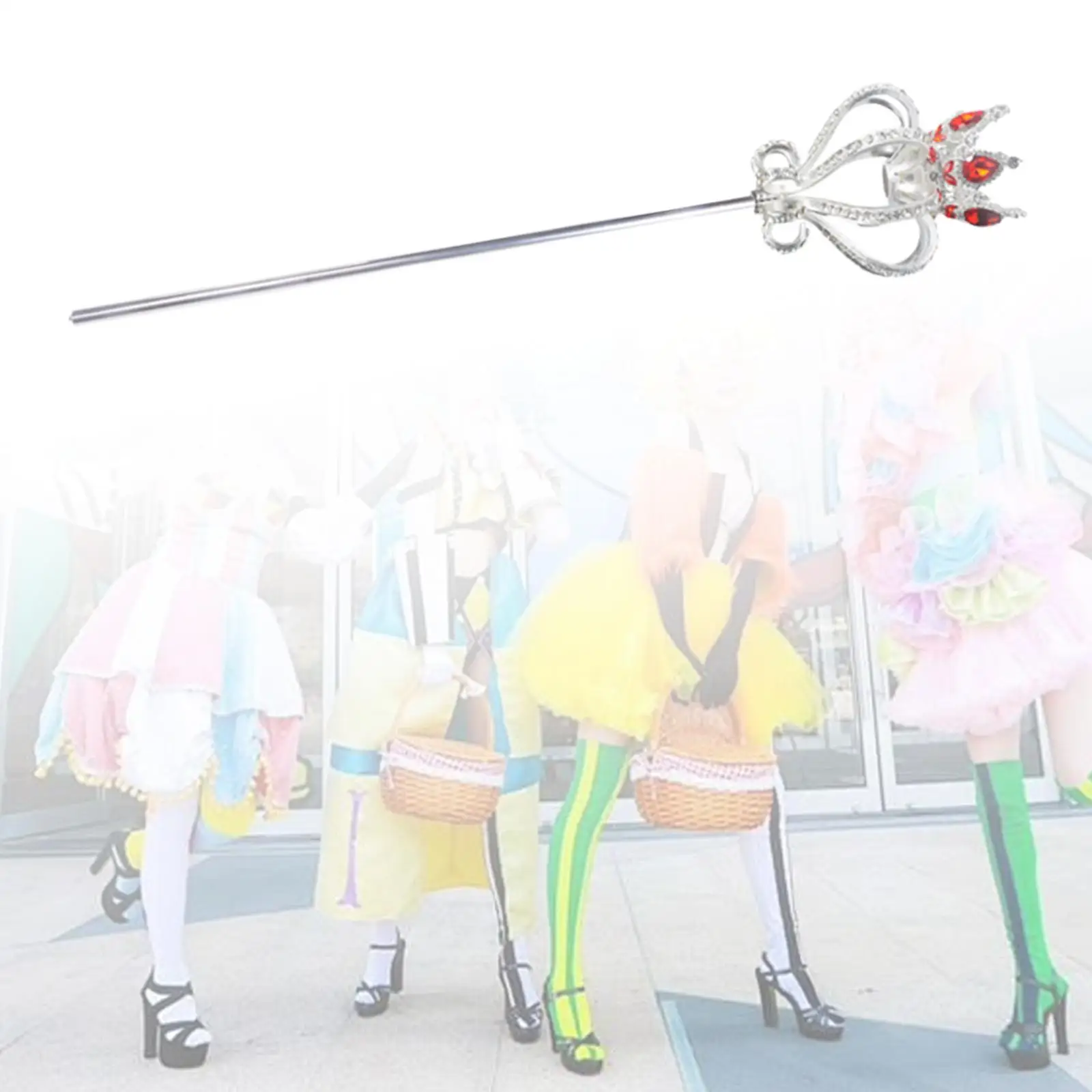 

Rhinestone Scepter Art Crafts Cosplay Princess Queen Realistic Birthday Gift Fairy Cane for Fancy Dress Festival Bridal Wedding